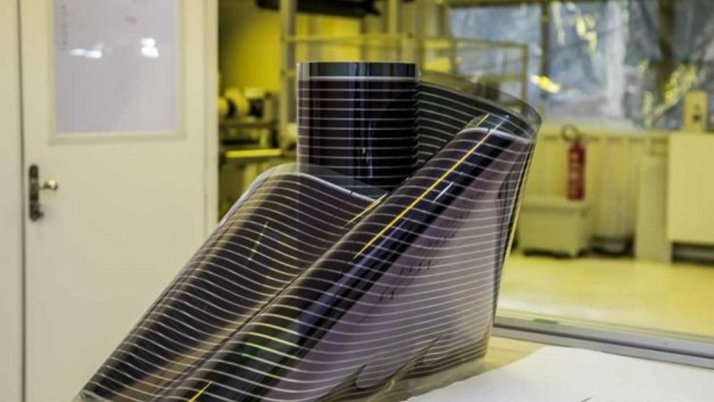 Imagem de um painel fotovoltaico orgânico. sustentabilidade