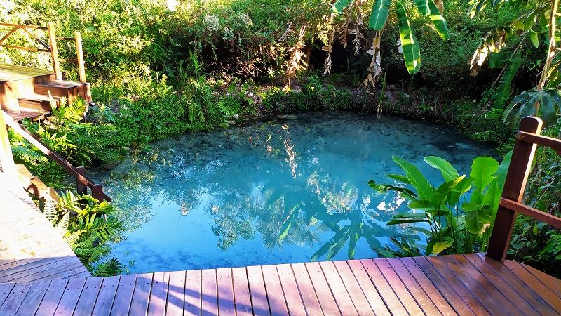 foto do jalapão com uma piscina azul cristalina
